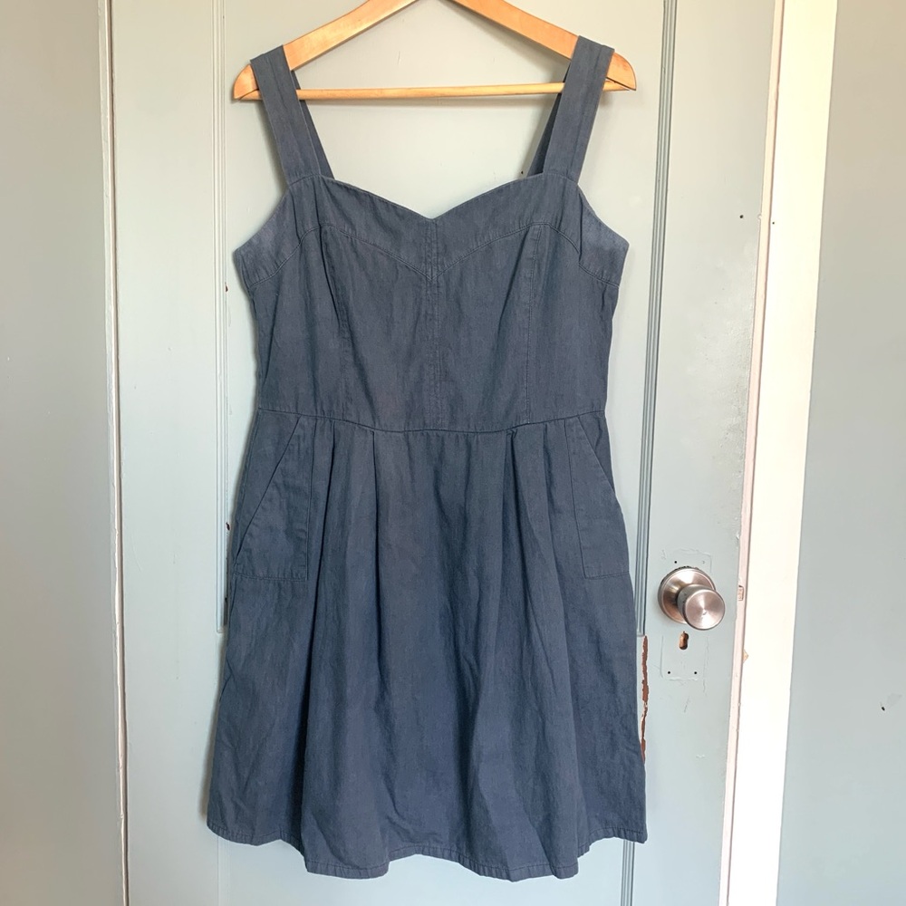 Birds of North America Cambray Denim Dress, size large